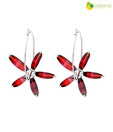 Opaleena Red Garnet Crystal Earrings