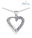 Johareez Tanzanite & Cubic Zirconia Heart Pendant with Free Studs