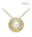 Johareez Round Gold Plated Pearl Pendant