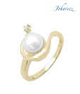 Johareez Pretty Gold Plated Pearl Ring
