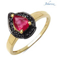 Johareez Pear Ruby & Black Spinel Ring