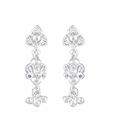Indian Silver Designer Long Silver Earrings