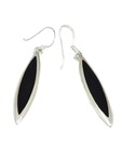 Aiva Black Sterling Silver Sleek Earrings