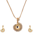 Kshitij Jewels Mayur Golden Pendant Set