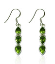 Sizzling Silver Lavish Peridot Studded Silver Earrings