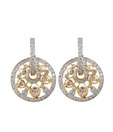 Styleos Grand White Wheel Earrings
