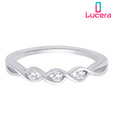 Lucera Classic CZ Studded Silver Ring