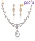 Peora Splendid Allure Gold & Rhodium Plated Necklace Set