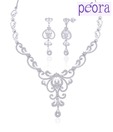 Peora Royal Glamour Rhodium Plated Necklace Set