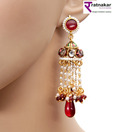 Ratnakar Kundan Stone & Pearl Beads Studded Ethnic Chandelier Earrings