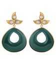 Rajdhani Green Onyx & Pearl Earrings