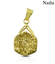 Nathi Hexagon Design Silver Druzy Pendant