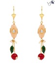 Vatika Splendid Fusion Stone Kundan Hanging Earrings