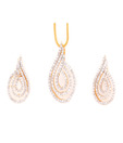 Vendee Ornate CZ Studded Pendant Set