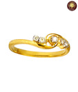 Aarya24kt Soft Swirl Diamond Studded Silver Ring