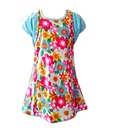 Kilkari Turquoise Blue Dress With Cap Sleeve Jacket For Kids