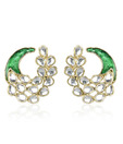 Kshitij Gorgeous Feather Shaped Green Earrings