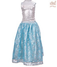 Kilkari Silver & Turquoise Blue Foil Printed Lehanga Choli For Kids