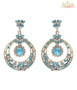 Kriaa Round Turquoise Earrings