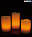 Kytes India Set of Three Amber Candles With Remote Control
