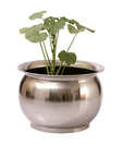 Live n Style Designer Round Nickel Finish Planter