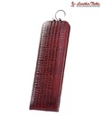 Leather Talks Croc Print Cherry Leather Tie Case