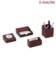 Leather Talks Cherry Desktop Accessory (Set Of 4)