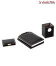 Leather Talks Black Desktop Accessory (Set Of 3)