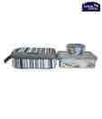 Lock & Lock Lunch Box Set With Striped Grey Bag
