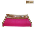 Moksh Dark Pink Crystal Work Clutch