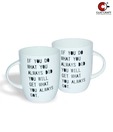 Clay Craft 2 Pcs  Motivational Quote Milk Mug set