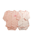 Mums N Babies Baby Body Suits-Set Of 2-Peach-Long Sleeves (Medium) For Kids