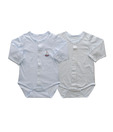 Mums N Babies Baby Body Suits-Set Of 2-Blue-Long Sleeves (Medium) For Kids