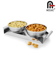 Mosaic Stainless Steel 3Pcs Snack Bowl Tray Set