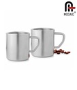 Mosaic Set Of 2  Stainless Steel Small Straight Mugs