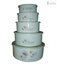 Ideal Home Round Lid Bowl Set - 5 Pcs