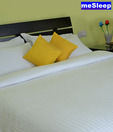 Mesleep White Bed Sheet With Yellow Cushion Covers