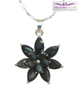 Niharikaa Pearls Black Flower Chain Pendant