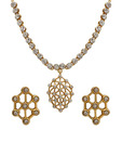 Oleva Splendid Gold Plated AD Necklace Set