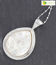 Opaleena Drop Shaped Mother Of Pearl Chain Pendant