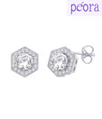 Peora Sterling Silver CZ Fashionable Earrings