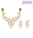 Peora Gold Plated Fabulous CZ Mangalsutra Set