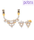 Peora Gold Plated Gleaming CZ Mangalsutra Set