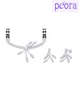 Peora Rhodium Plated Modish CZ Mangalsutra Set