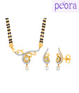 Peora Gold Plated Double String Enticing Mangalsutra Set