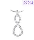 Peora Cz Double Drop Sterling Silver Pendant
