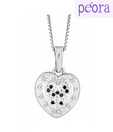 Peora Cz Lavish Heart Sterling Silver Pendant