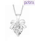Bow Heart Sterling Silver Pendant