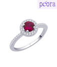 Peora Pink CZ Solitaire Ring