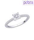 Peora Dazzling Square CZ Solitaire Ring